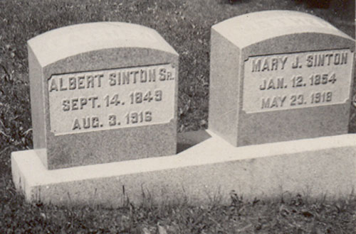 Headstone of Mary Jane Sinton (n&eacute;e Werner) 1854-1918