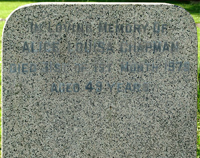 Headstone of Alice Louisa Chapman (n&eacute;e Davis) 1929 - 1979