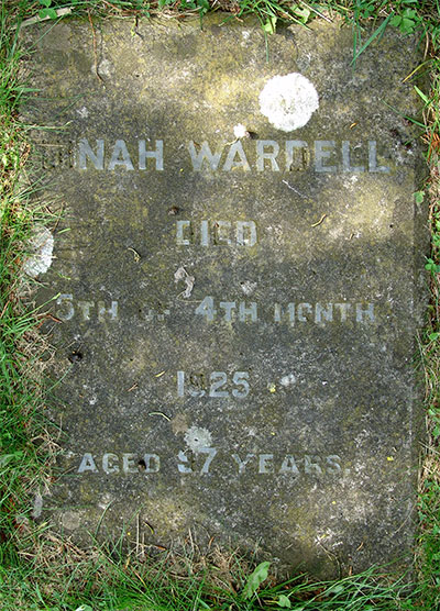 Headstone of Dinah Wardell (n&eacute;e Sinton) 1828 - 1925