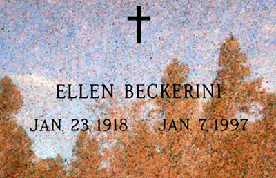 Headstone of Ellen Beckerine (n&eacute;e Cline) 1918 - 1997
