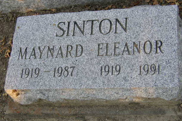 Headstone of Eleanor Dunaway Sinton (n&eacute;e) Moritz 1919 - 1991