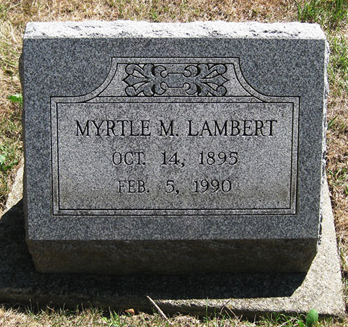Headstone of Myrtle Marie Lambert (n&eacute;e Patterson) 1895 - 1990