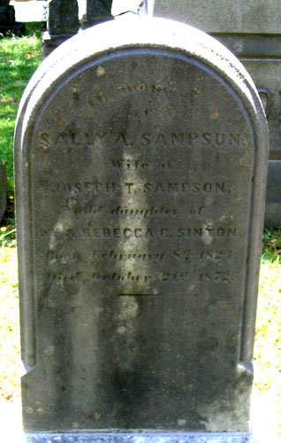 Sally A. Sampson (n&eacute;e Sinton) 1824 - 1872