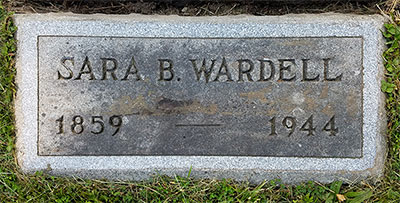 Headstone of Sara Barrett Wardell (n&eacute;e Acheson) 1858 - 1944