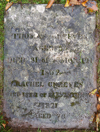 Headstone of Thomas Greeves 1792 - 1852