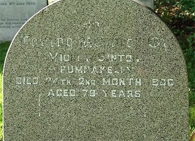 Headstone of Violet Sinton (n&eacute;e Magill) 1906 - 1986